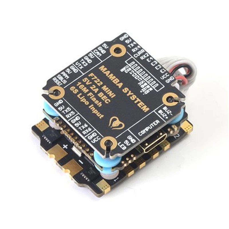 Мамба F722 мини Betaflight Контроллер полета OSD 5 V/2A и 306 30A 2-6S Blheli_32 Dshot1200 FPV гоночный бесщеточный ESC