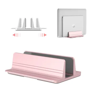 

Aluminum Alloy Vertical Adjustable Laptop Stand Silver Pink Desktop Notebook Holder For Macbook Air Pro Chromebook