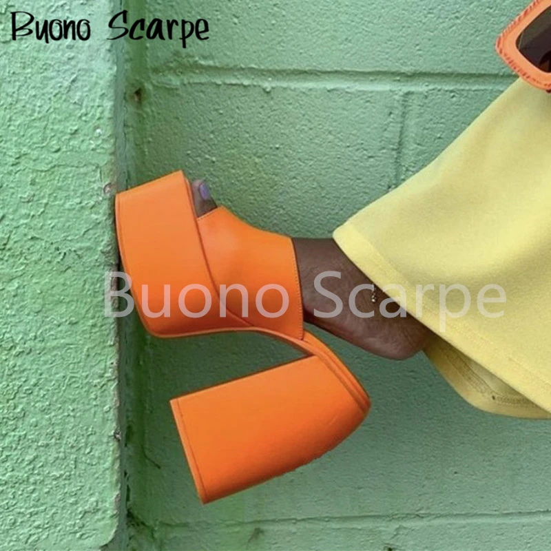 

High Platform Women High Heel Shoes Summer Chunky Heel Sandals Designer Open Toe Slides Fashion Party Sandalias Strap Prom Heels