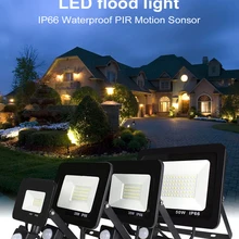 10 Вт, 20 Вт, 30 Вт, 50 Вт, 100 Вт, 150 Вт, 200 Вт, садовый поисковый настенный светильник, светодиодный прожектор, наружный проектор, пейзаж, PIR датчик движения, светильник AC220