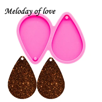 

Shiny Glossy tear drop hoop earrings silicone mold diy epoxy resin molds jewelry making custom mould DY0251