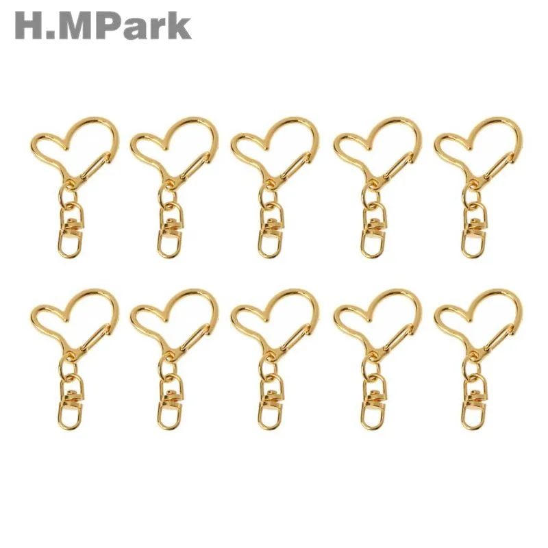 

10Pcs DIY Metal Heart Keychain Trinket Swivel Lobster KeyRing Clasp Snap Key chain Hook Jewelry Findings Key Ring