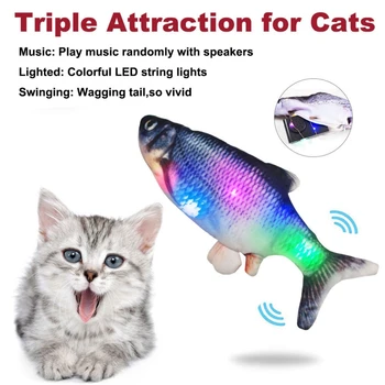

Interactive Fish Kicker cat Toy Wiggles Like a Real Fish Gift for Grabbing Biting Chewing and Kicking Catnip Filled Fish cat To