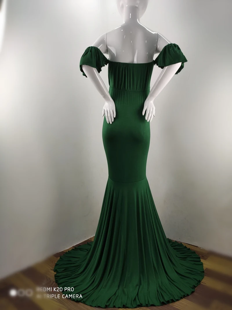 Shoulderless Maternity Dresses Photography Props Sexy Cross V-neck Pregnant Dress Photo Shooting Pregnancy Maxi Maternity Gown