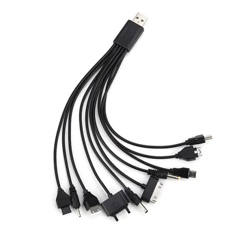 

Universal 10 In 1 USB 2.0 Version Black Multi Charger Mobile Phone Cable Universal Male To Multi Plug Charger Cable for Samsung