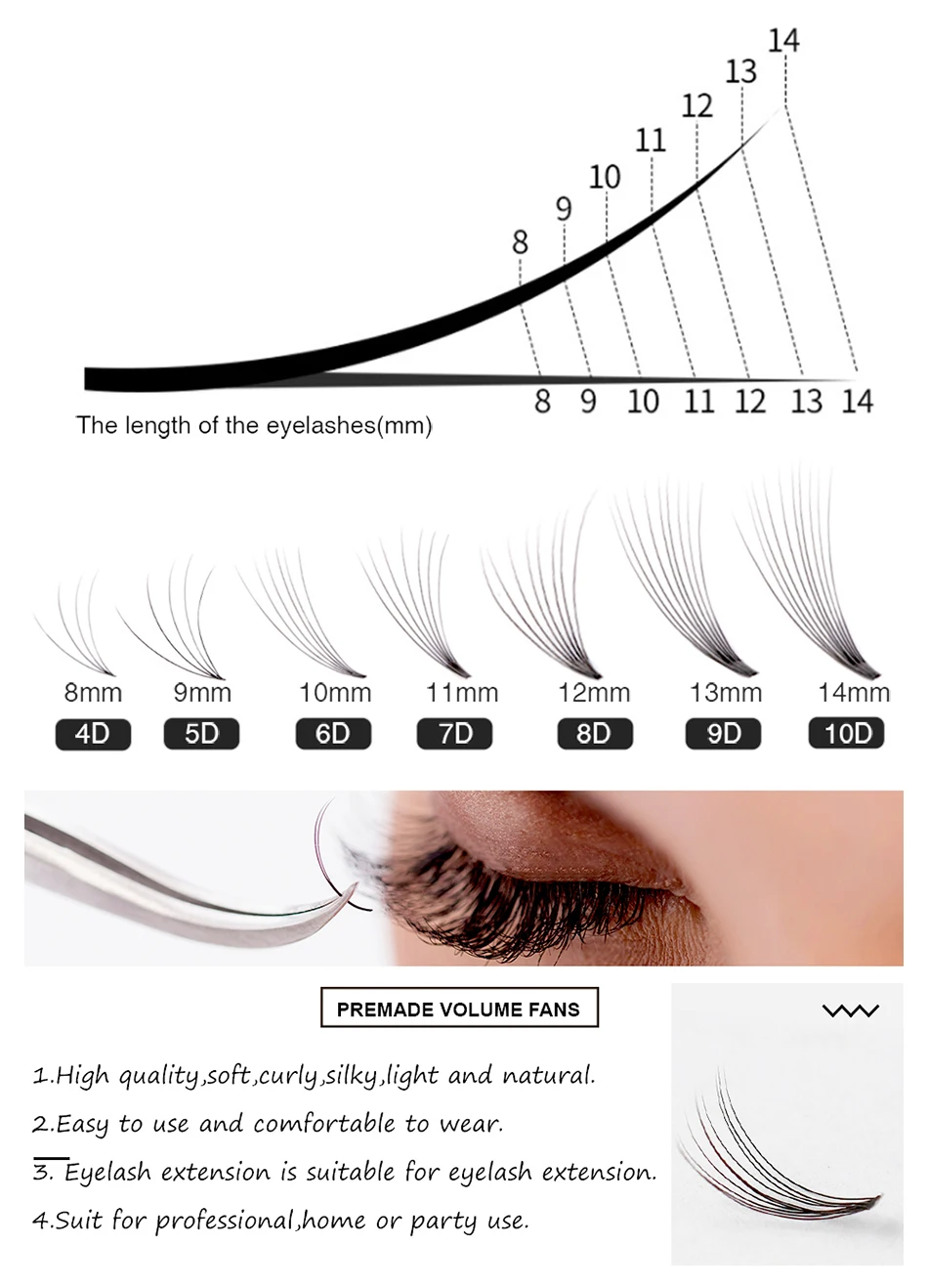LUCKY LASH 12 линий предварительно сделанные русский объем вентиляторы 3d/4d/5d/6d/7D/8D ресницы длинные Стволовые ресницы предварительно сделанные наращивание ресниц поставки
