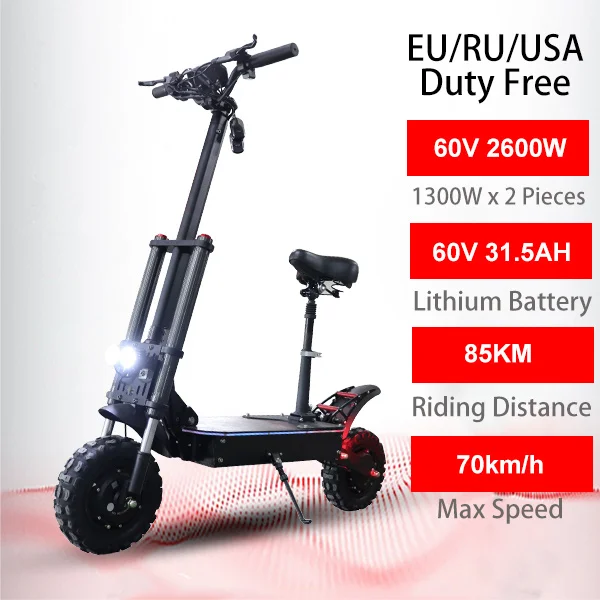 2600W 31.5A seat 80 км/ч Электрический скутер для взрослых 1" 3200 Вт двигатель samsung 35AH батарея складной Ховерборд Fat Tire электрический самокат e скутер - Цвет: 2600W 31.5A seat
