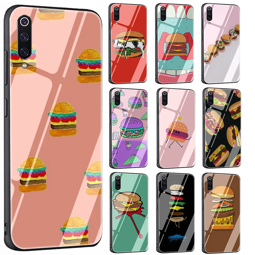 

hamburger Tempered Glass Cover Case for Xiaomi 8 Lite A1 A2 9 Redmi Note 5 6 7 Pro 6A 4X F1