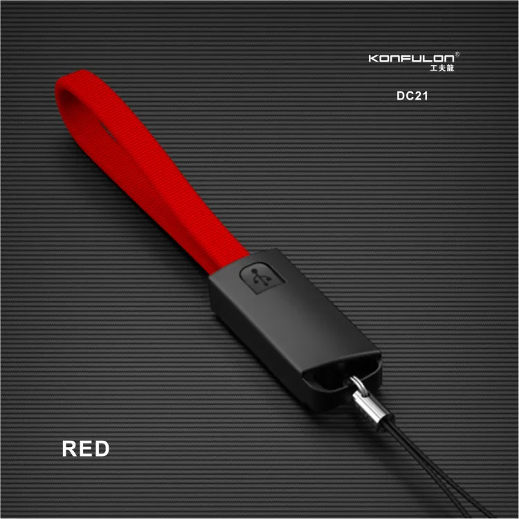 2.4A Быстрая зарядка Micro usb кабель для передачи данных для Xiaomi huawei samsung Android Мобильный цепочка для телефона и ключей usb зарядный шнур DC21 - Цвет: Red