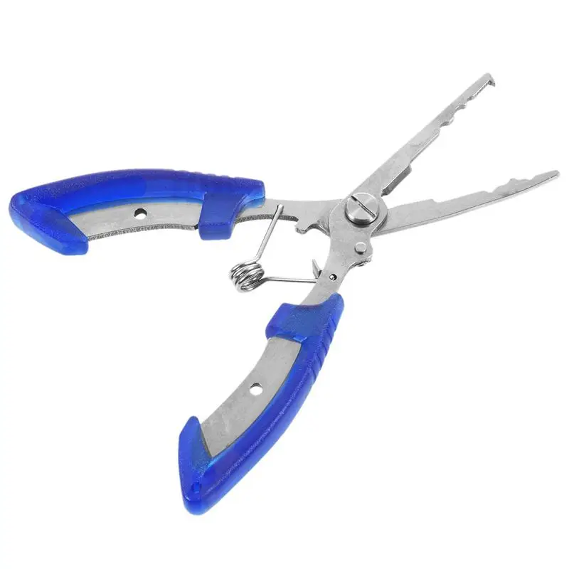 Multipurpose Lure fishing Fish Flier Stainless Steel Crimp Plier PE line Cutters Blue Silver