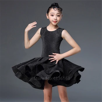 

Short/long Sleeves Latin Dance Dress for Girls Competition Ballroom Kids Tango Vestidos Salsa Dancewear Children Cha Cha Costume