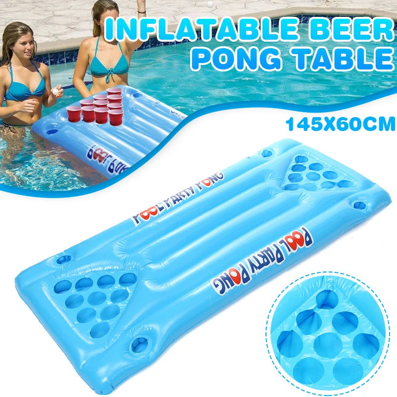Inflatable Beer Pong Ball Table Mattress Swimming Pool Float Raft  Game Lounge P 