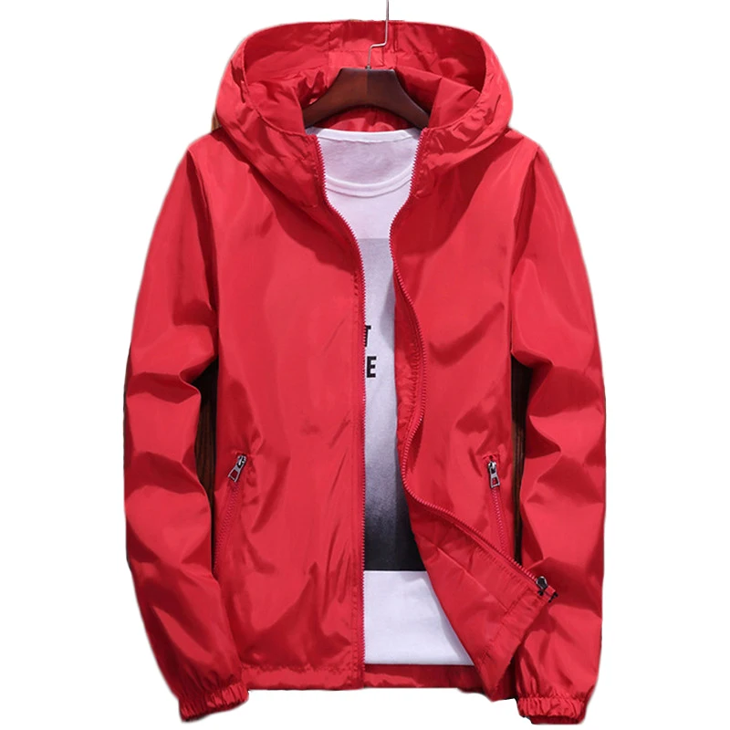 Jacket Women 2021 Spring New Fashion Temperament Summer Thin Oversize Loose Chic Lining Red Long Sleeve Hooded Coats Feminina N8