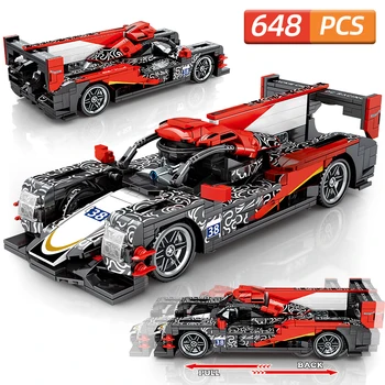 

1:18 City Pull Back Racing Car Building Blocks Technic DC Super Speed MOC Vehicle Model Bricks Educational Toys For Children