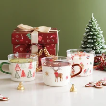 Рождественская Милая Скандинавская стеклянная чашка, креативная прозрачная чашка для воды, высокая емкость, Tazas Para, кафе, Молочный Сок, посуда для напитков, 400 мл, MM60BLB