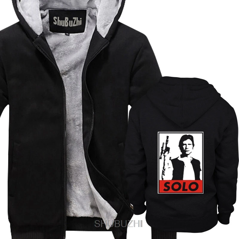 Han Solo, забавные, Звездные войны, фильм, комиксы, унисекс, мужские, плотные толстовки, мужские, s, повседневные, новое пальто, толстовка с капюшоном, с принтом размера плюс, на заказ, толстовка sbz6053 - Цвет: thick black