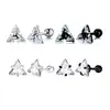 Stud Earrings Men,Triangle Pierced Crystal Zircon Stud Earrings,Stainless Steel Geometric Minimalist Studs for Man Jewelry 6
