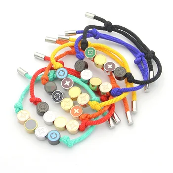 

Color drip four leaf flower bracelet 4 round drawstring bracelets Colorful rope bracelet