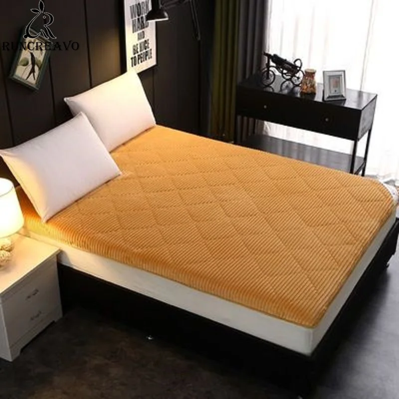 Sponge Filling Comfortable Fabrics Mattress Keep Warm in Winter Can Be Fixed Floor Mat King Queen Twin Full Size Tatami | Мебель
