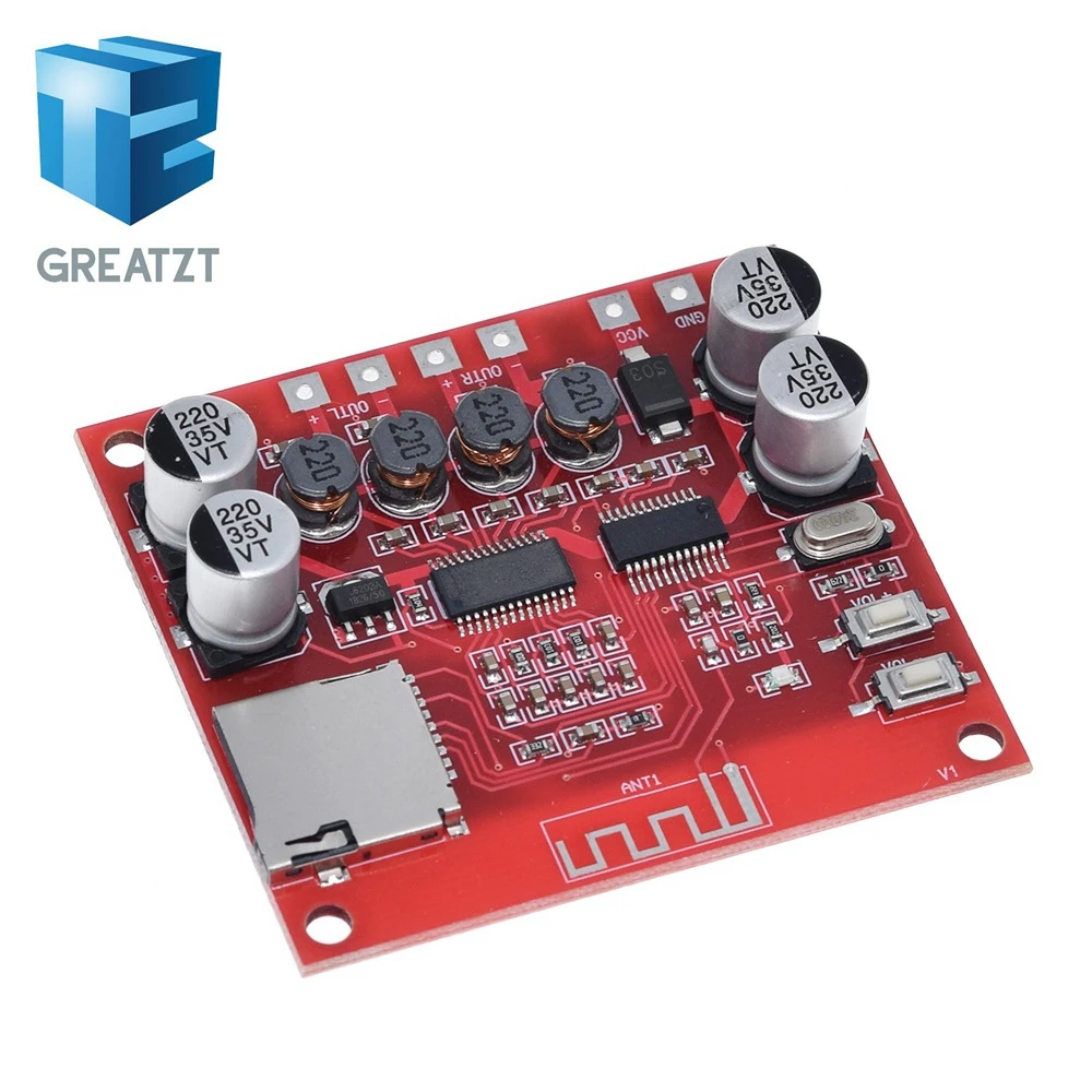 XH-A233 15 Вт X 2 Bluetooth 4 цифровой усилитель мощности доска стерео TF карты играть 12v ~ 24v