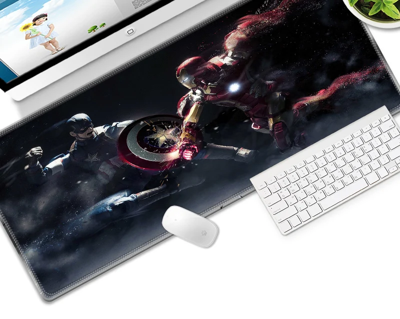 Игровой коврик для мыши размером 40x90 см из фильма «Железный человек», игровой коврик из натурального каучука для геймеров, компьютерный Настольный коврик для CSGO DOTA2, коврик для мыши