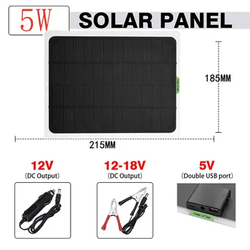 

5W Solar Panel 12V Charger DIY Solar System Polycrystalline Battery For Cell Phone Outdoors Activities