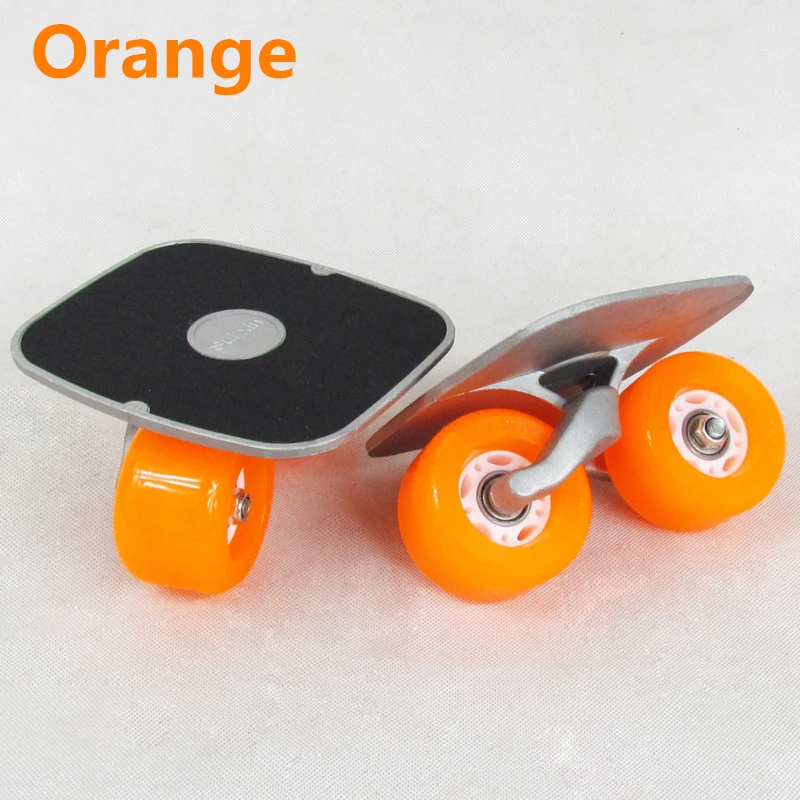 Портативный driftboard легко носить с собой freeline роликовый Дрифт доска для ног сдвиг скейтборд светодиодная вспышка для катания на коньках скейтборд - Цвет: Orange wheel