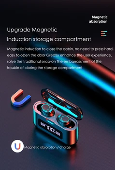 

New F9 TWS Wireless Earphones Bluetooth 5.0 headphone support Xiaomi / iPhone with 2000mah power bank 9D Stereo sports headset