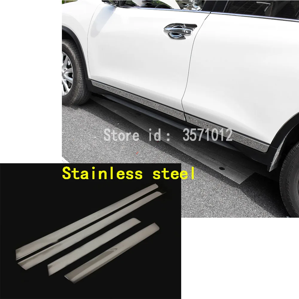 Автомобильный Стайлинг боковой двери Накладка молдинга поток панели бампера крышки, часть 4 шт для Nissan X-Trail XTrail T32/Rogue