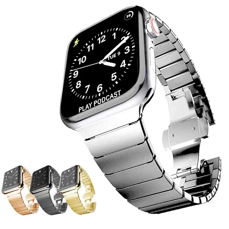 

Band for Apple Watch Series 6 SE 5 4 3 2 40MM 44MM 38MM 42MM Sport Bracelet Strap For iwatch Band metal loop Accessories