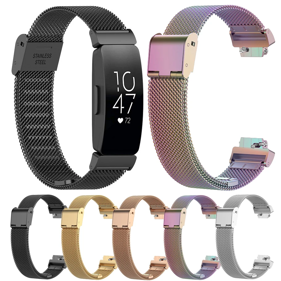 

Essidi Milanese Bracelet Strap For Fitbit inspire inspire HR Stainless Steel Wrist band Loop Belt With Buckle For Fitbit inspire