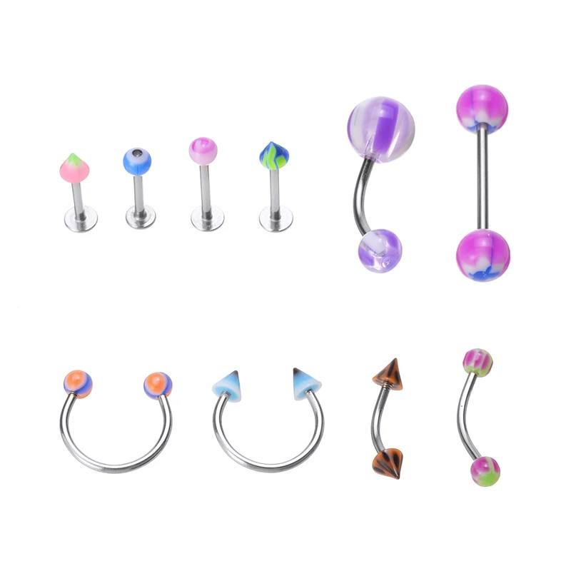 110 шт. Мода в язык бровь живота нос кольцо оптовая продажа Shellhard микс стилей из
