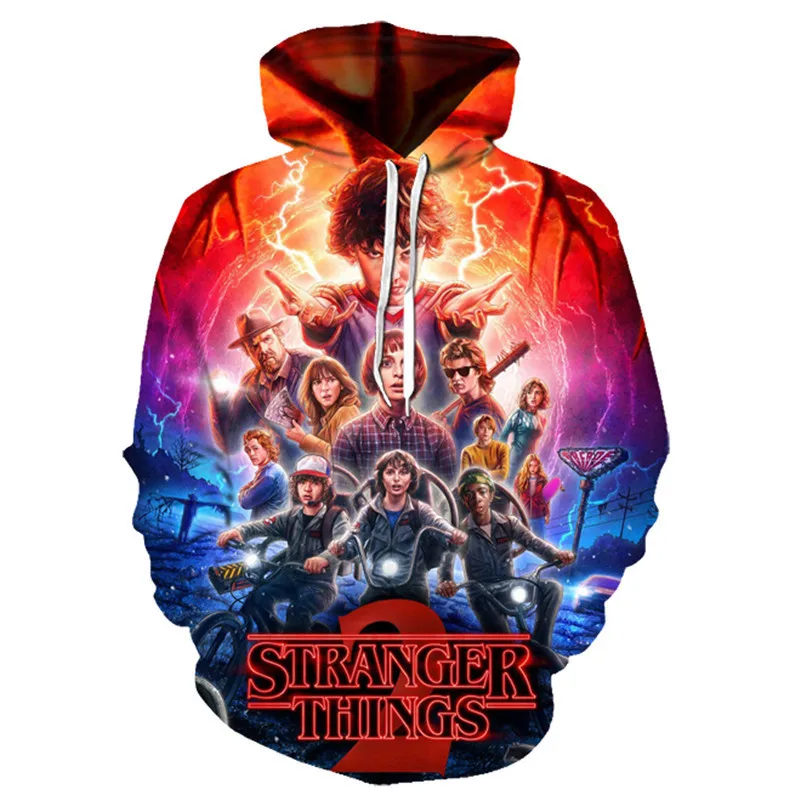 

2019 Hot Men's Hoodie Stranger Things Season 3 Sweatshirt Tv Series Stranger Things 3d Print Spring Autumn Hip Hop Hoodies Men