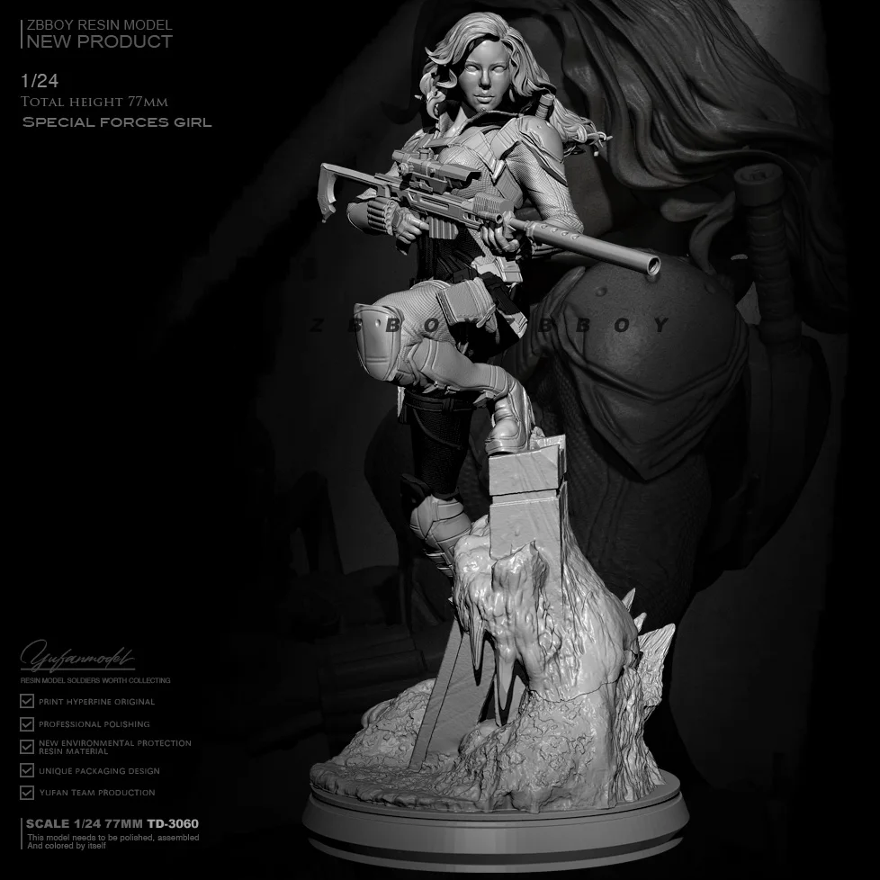 76mm 1/24 Resin Figure Model Kits Diy Beauty Selfassembled Td3060