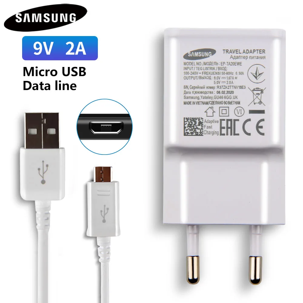 Samsung оригинальный Micro USB кабель переменного тока стены зарядное устройство