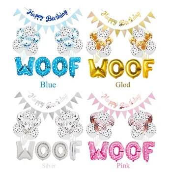 

Pet Birthday Party Decoration Dog Set Letter Balloon Banner Portable Labor-saving Hand Push Two-way Pump