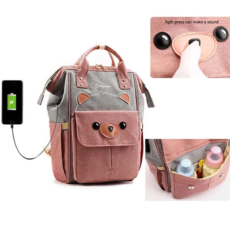 Новая Водонепроницаемая USB сумка для подгузников для мам, рюкзак для подгузников для мам, органайзер для детских колясок, сумка для пеленания, сумка для путешествий