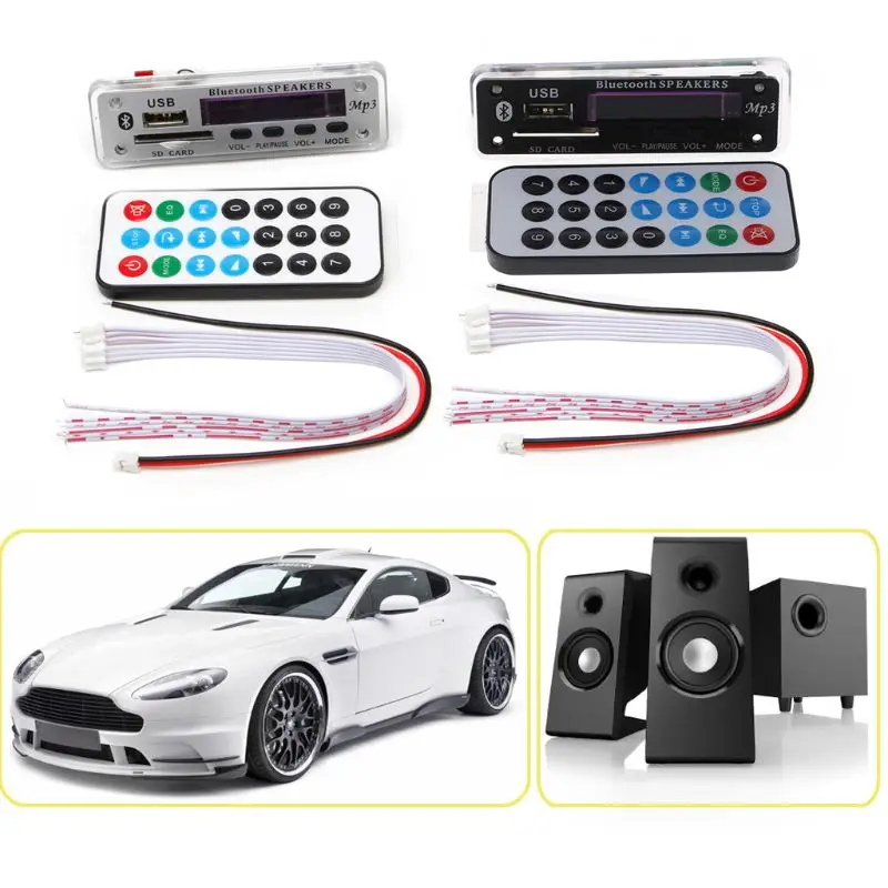Автомобильный Bluetooth MP3 WMA декодер 12 в беспроводной аудиомодуль USB TF радио