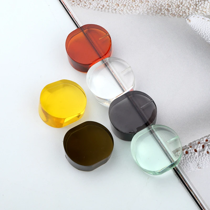 

5pcs Transparent Small Oval Earring Resin Charms Cabochon Bead Base Findings Candy Color Crafts Necklace Pendant Jewelry Make F8