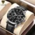 Watches Mens Top Brand Luxury Clock Casual Leathe 24Hour Moon Phase Men Watch Sport Waterproof Quartz Chronograph+Box 7