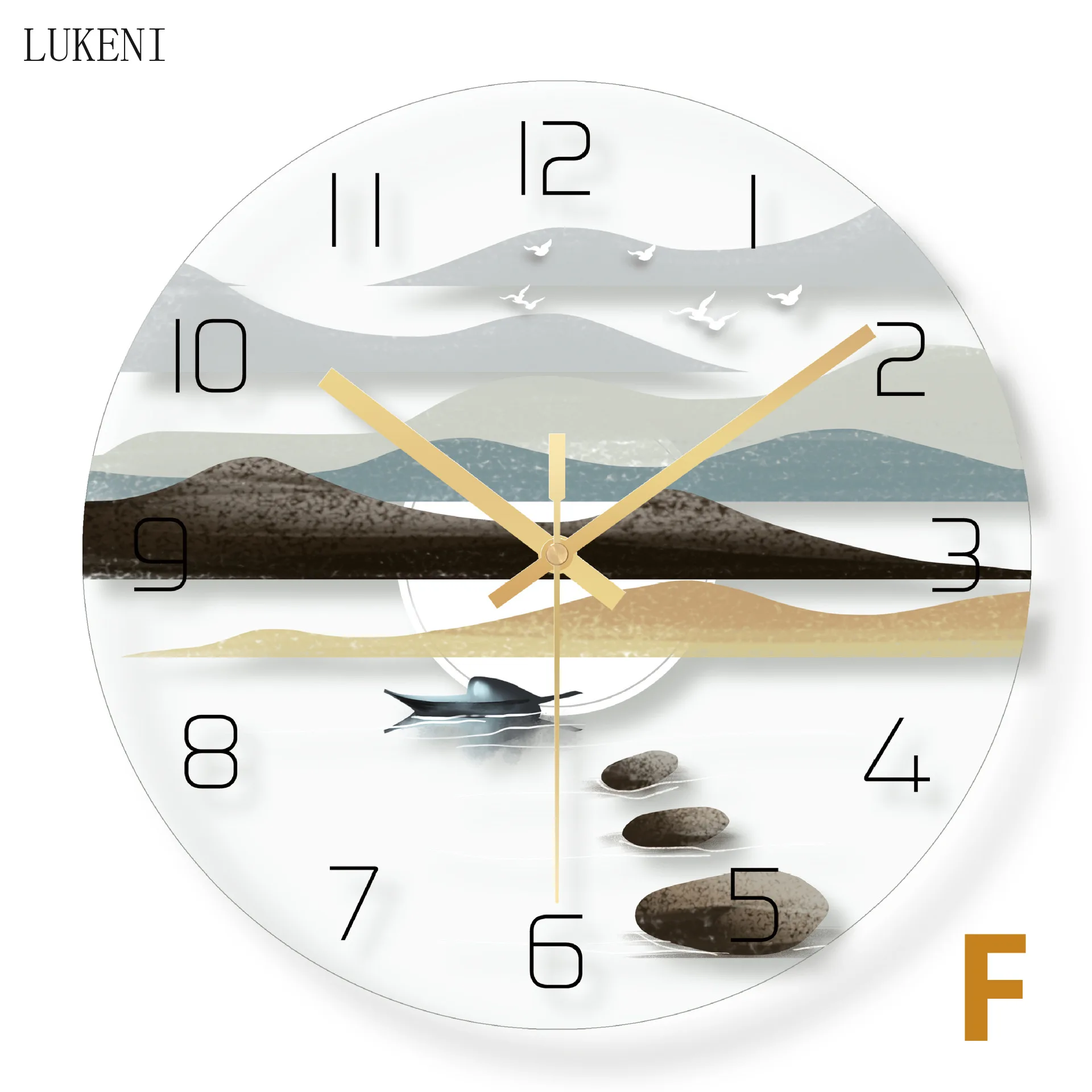 Настенные часы с изображением белого оленя на расстоянии из закаленного стекла