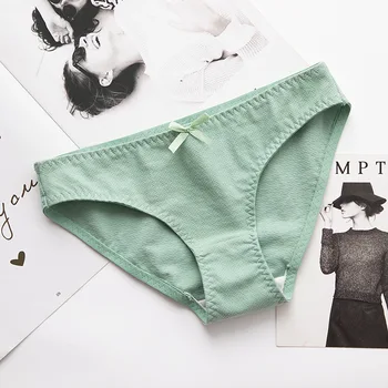 

Briefs Low-Rise Fashion Simple Cotton Underwear Girl's Solid Cute