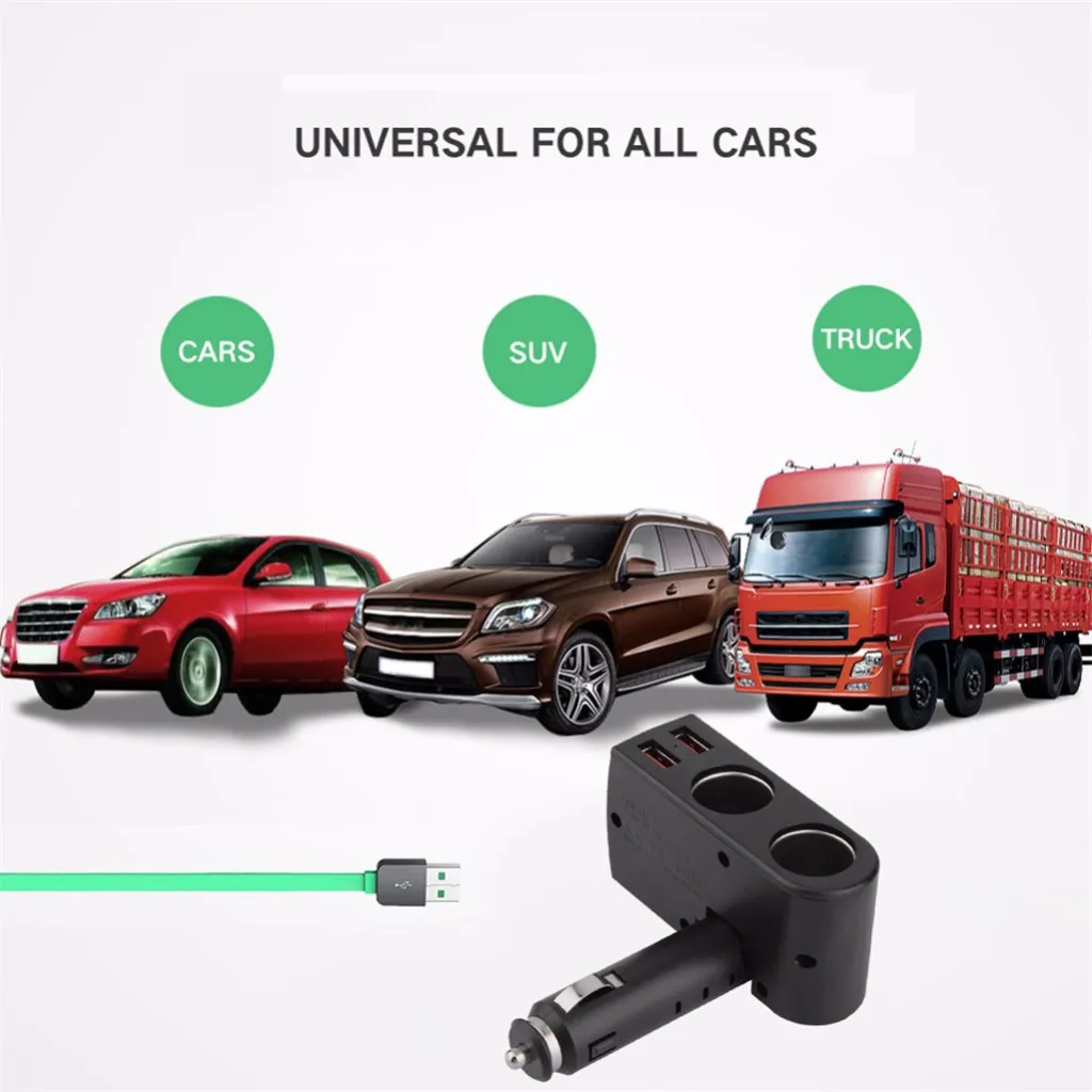 Автомобильный адаптер для прикуривателя сплиттер питания USB Автомобильное