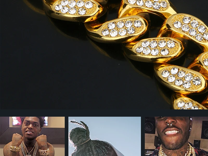 Мужской браслет со льдом в стиле хип-хоп, ожерелье, ювелирные изделия 18 мм, кубинское ожерелье, цепочка, ювелирные изделия, Золотые и Серебряные со стразами, CZ застежка Ювелирная