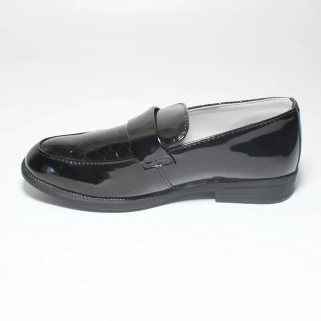 클래식 소년 페니로 퍼스 블랙 유니폼 드레스 슈즈