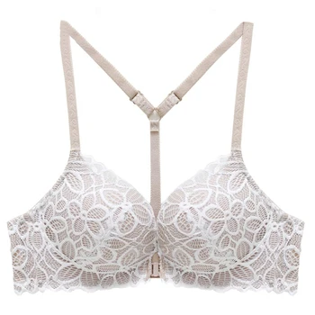 

E lovegirl New Lace-free No Trace Without Steel Ring Bra Small Chest Gather Sexy Lingerie Female Bra Front Buckle Gather Bra