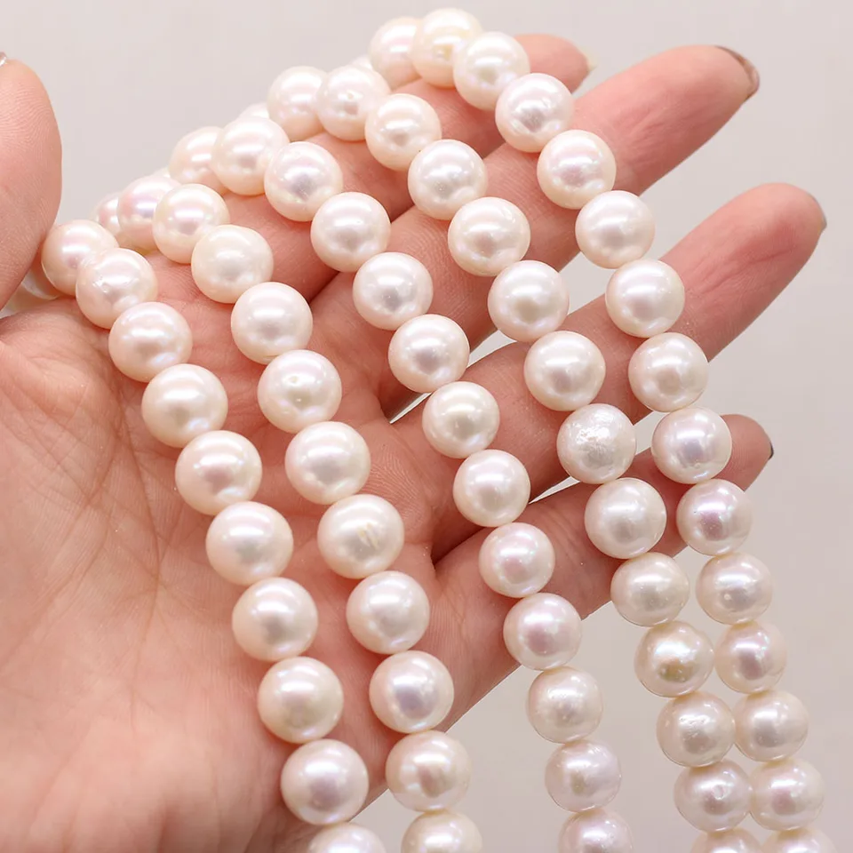 PEARLS & COLORS Orecchini Pendenti In Oro Con Perle Coltivate D'acqua Dolce 8-9 Mm, Qualità AAA+, Garanzia 2 Anni