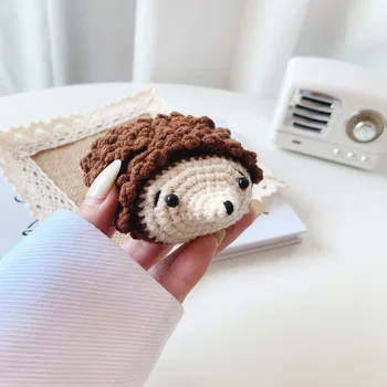 

For AirPods 1 2 Pro Case Cute Cartoon Get Down Hedgehog Soft Plush knitting Earphone Cases For Apple Airpod Case Cover Funda