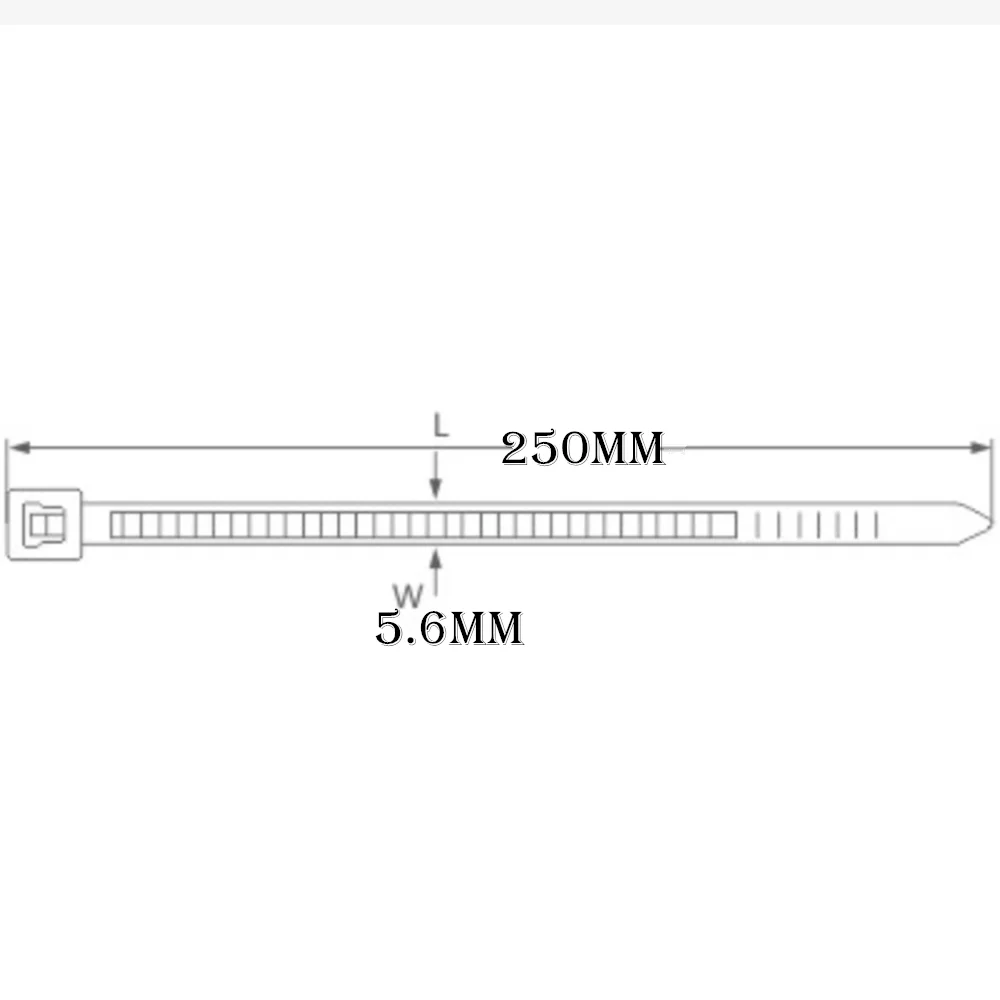 Самоблокирующиеся Нейлоновые кабельные стяжки 6x250 мм 100 шт. пластиковые