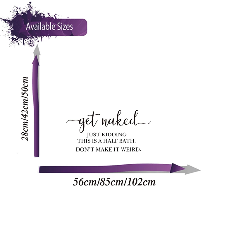 Modern Get Naked Bathroom Glass Wall Sticker Get Naked  Just Kidding This Is A Half Bath Wall Decal Vinyl Home Decor  (1)